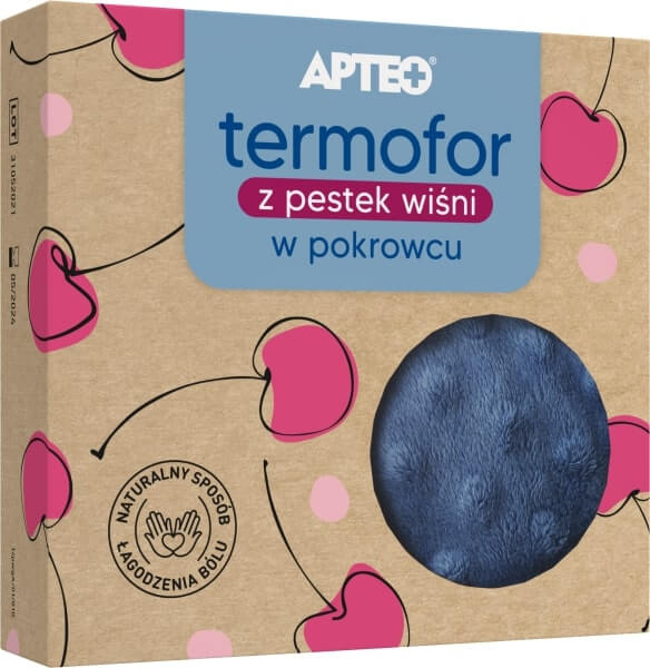 Termofor APTEO  z pestek wiśni w pokrowcu, 1 szt. (niebieski)
