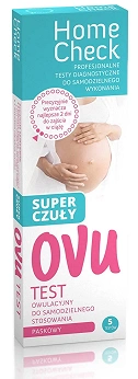 Test owulacyjny OVU, super czuły LH paskowy, 5 szt.