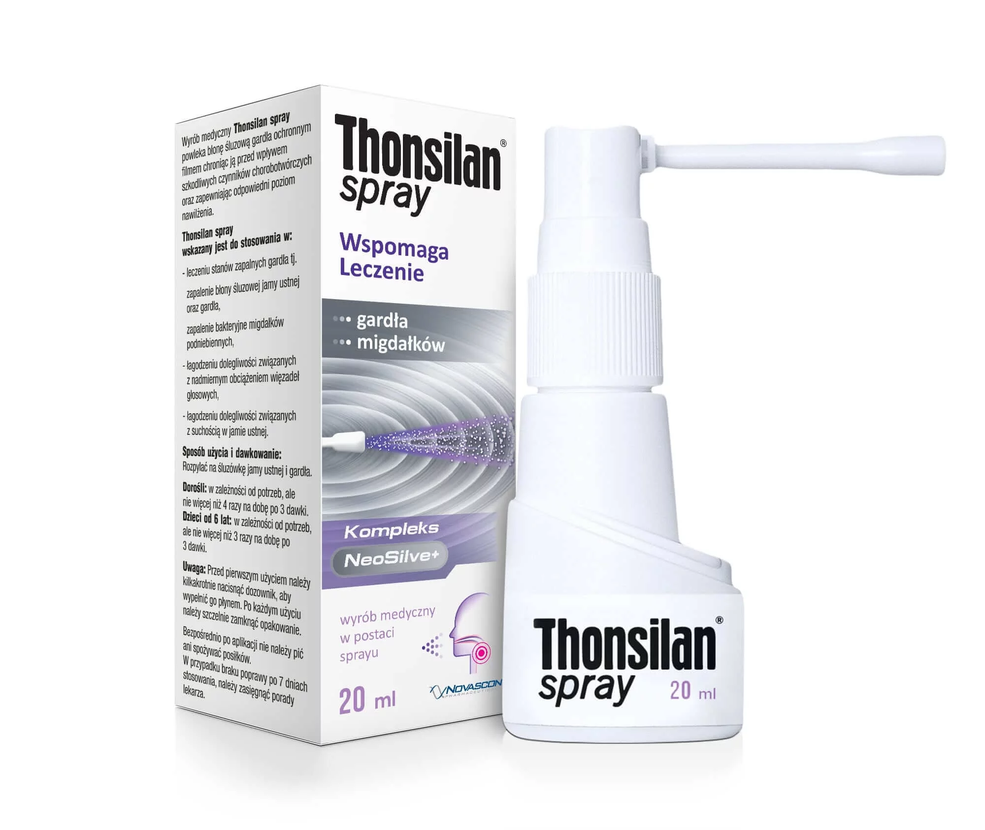 Thonsilan, spray wspomagający leczenie gardła i migdałków, 20 ml