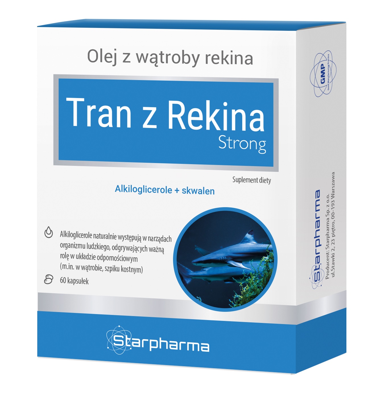 Tran z Rekina Strong, olej z wątroby rekina, 60 szt. - Apteka Dla Rodziny
