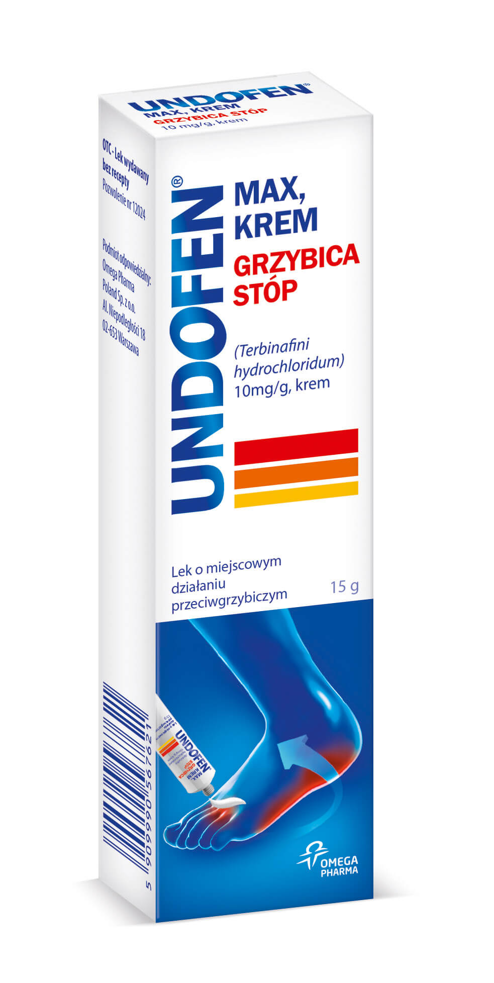 Undofen Max, krem na grzybicę stóp, 15 g