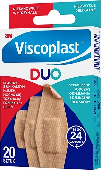 Viscoplast Duo, plastry z mocnym klejem, delikatne dla skóry, 20 szt.