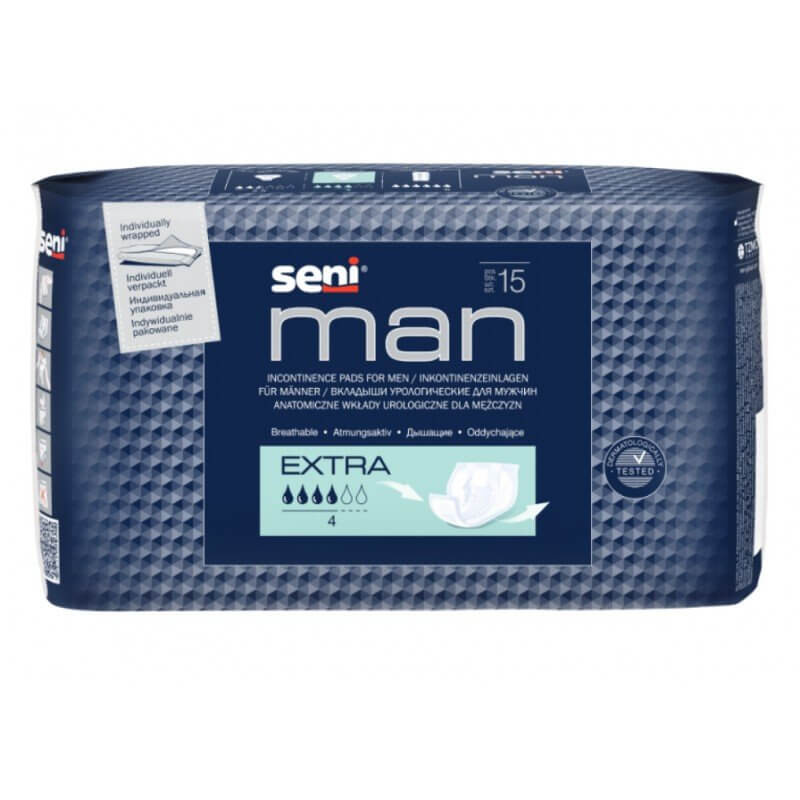 Seni Man Extra, wkładki urologiczne dla mężczyn, 15 szt.