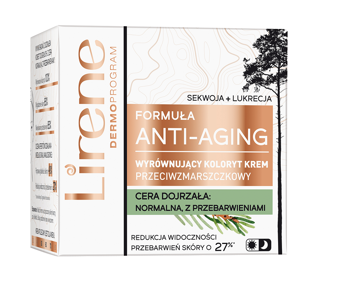 DR IRENA ERIS Lirene Formuła Anti-Aging, krem wyrównujący koloryt skóry, przeciwzmarszczkowy, 50 ml