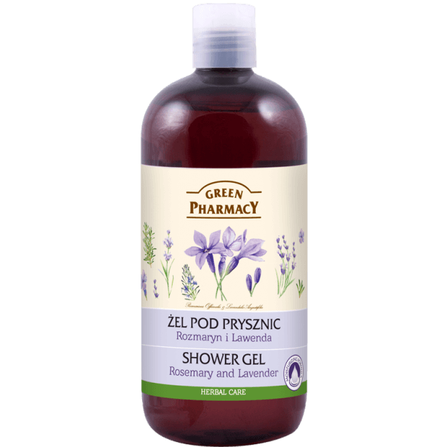 Green Pharmacy, żel pod prysznic, Rozmaryn& Lawenda, 500 ml