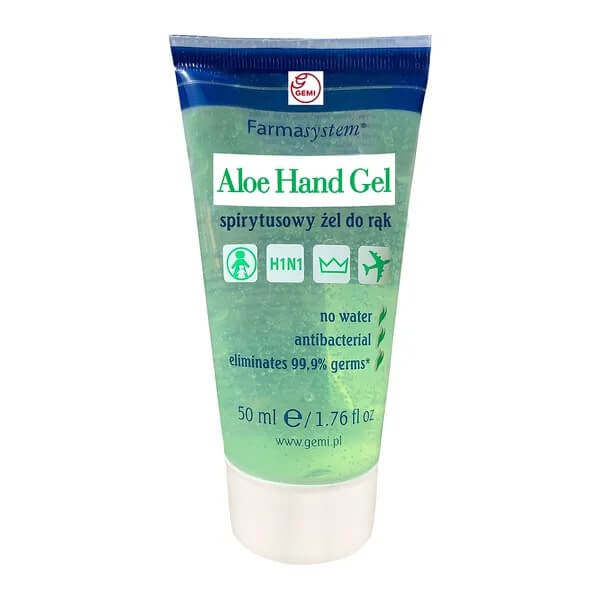 Farma System Aloe Hand Gel , żel antybakteryjny do rąk, 50 ml