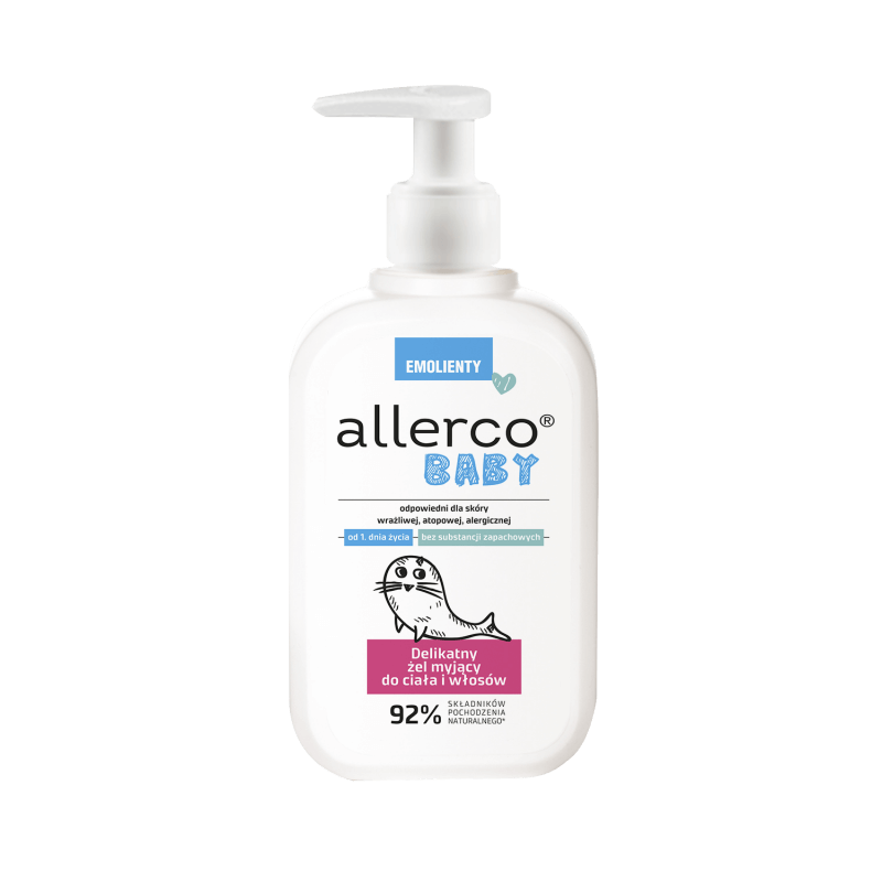 Allerco Baby Emolienty , delikatny żel myjący, 200 ml