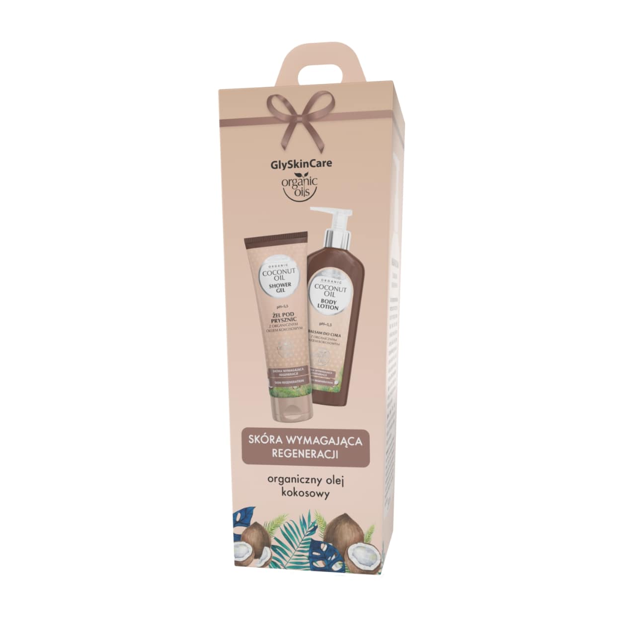 EQUALAN PHARMA EUROPE GlySkinCare Żel pod prysznic + Balsam do ciała Kokos, zestaw z organicznym olejem kokosowym: żel, 250 ml + balsam, 250 ml — Składniki i ocena