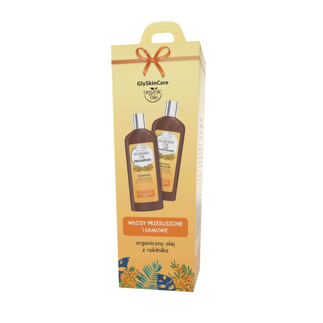 EQUALAN PHARMA EUROPE GlySkinCare Szampon + Odżywka Olej Rokitnika, zestaw z organicznym olejem rokitnika: szampon, 250 ml + odżywka, 250 ml